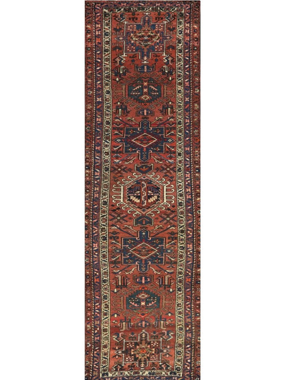 3x11 Antique Persian Heriz Runner - 108263.