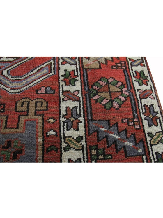 Old Persian Heriz  Area Rug - 3.4x14.0 - Rust - 110592.