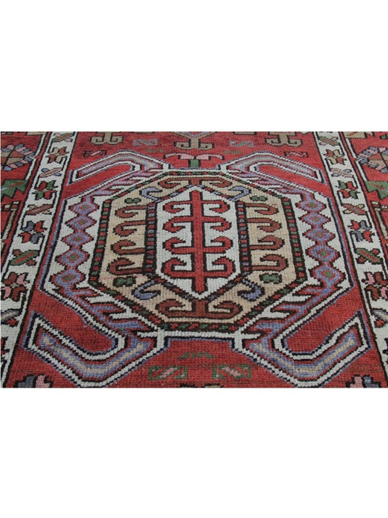 Old Persian Heriz  Area Rug - 3.4x14.0 - Rust - 110592.