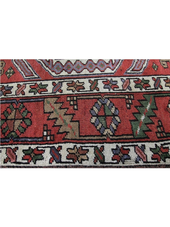 Old Persian Heriz  Area Rug - 3.4x14.0 - Rust - 110592.