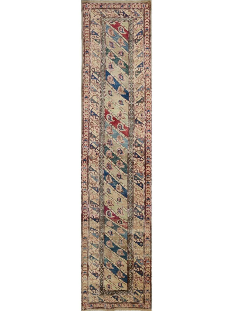 3x14 Old Persian Heriz Runner Rug - 110599.