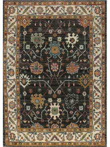  Persian Shiraz Area Rug - 3.4x4.9 - Black Ivory - 109813.