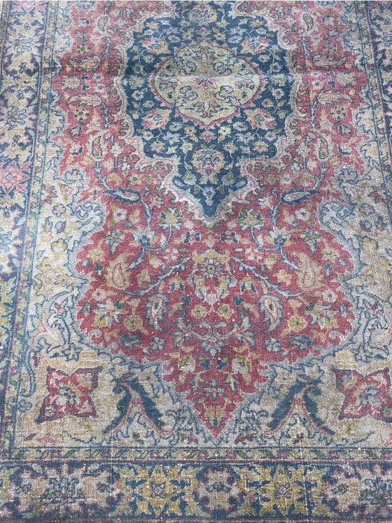 3x6 Antique Persian Tabriz Area Rug - 108533.