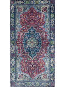  3x6 Antique Persian Tabriz Area Rug - 108534.