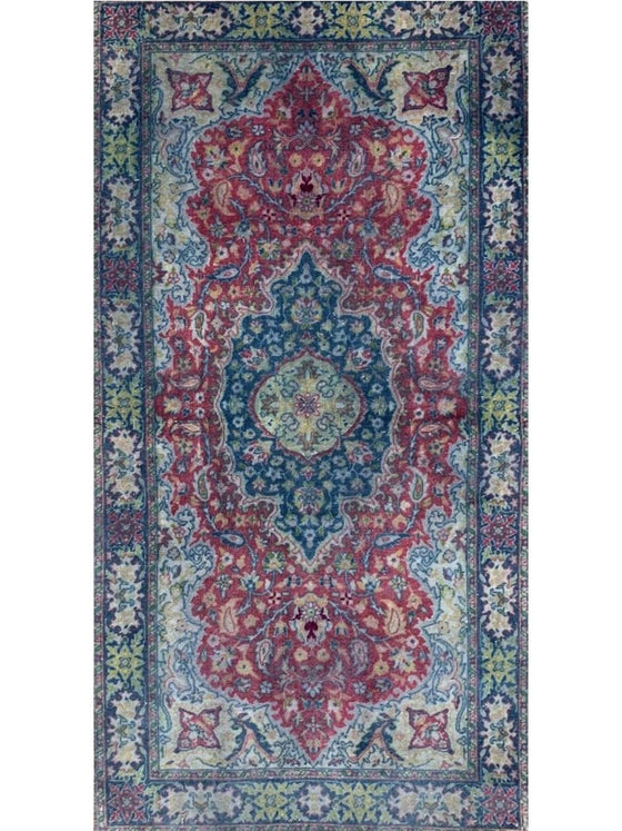 3x6 Antique Persian Tabriz Area Rug - 108534.