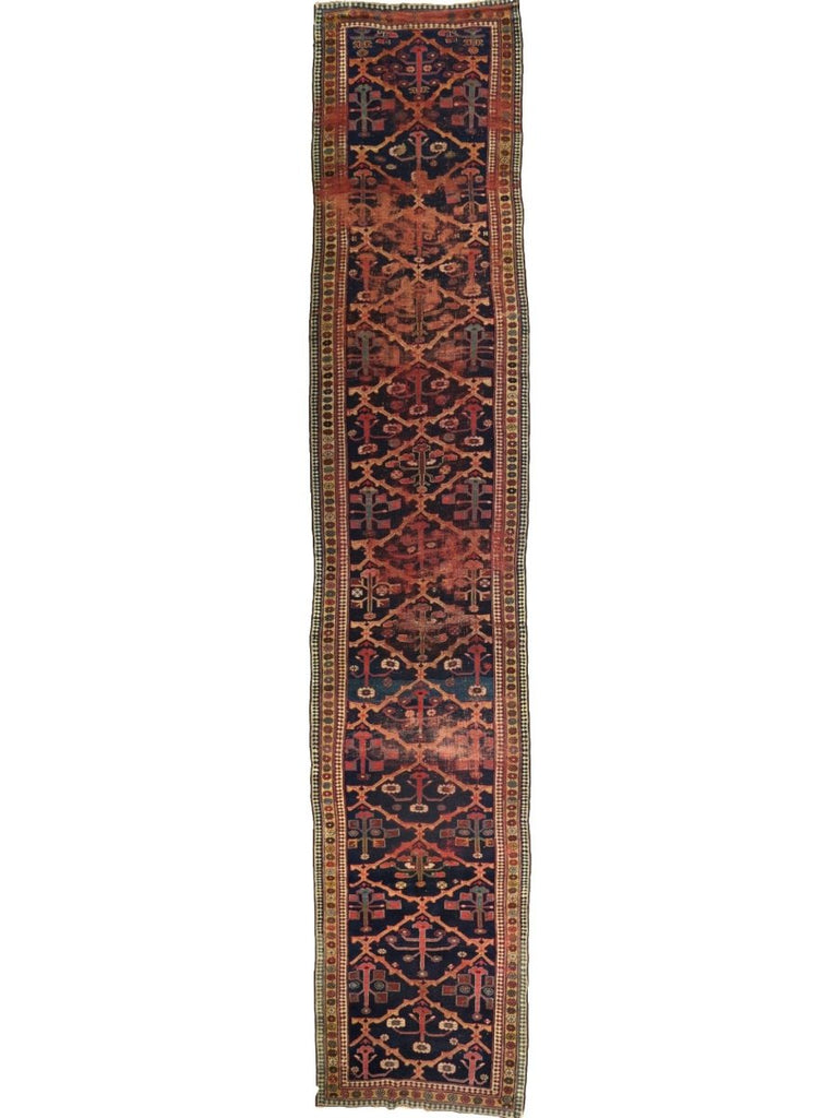4x18 Antique Persian Malayer Area Rug - 109364.