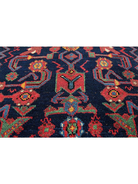 Old Persian Malayer Area Rug - 3.9x17.6 - Navy Rust - 110594.