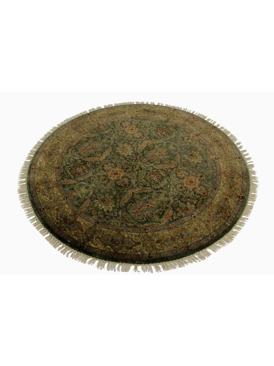 4x4 Round Indian Agra Area Rug - 105414.