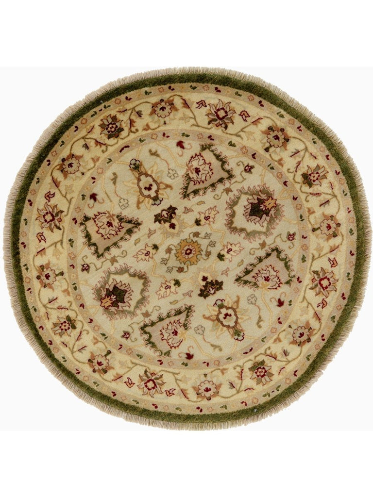 4x4 Round Indian Agra Area Rug - 106236.