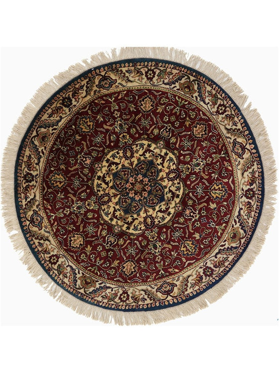 4x4 Round Indian Mughal Area Rug - 106130.