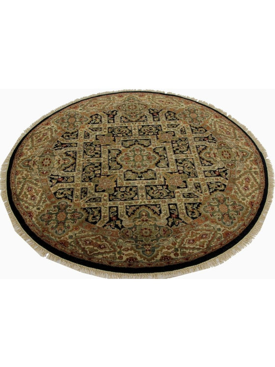 4x4 Round Indian Mughal Area Rug - 106181.