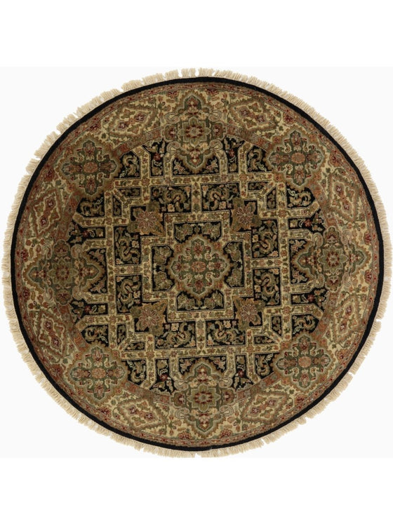 4x4 Round Indian Mughal Area Rug - 106181.