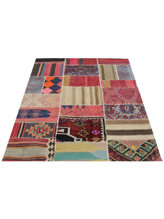 4x5 Patchwork Persian Area Rug - 109163.