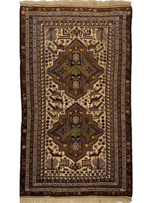  4x7 Old Afghani Area Rug - 102293.