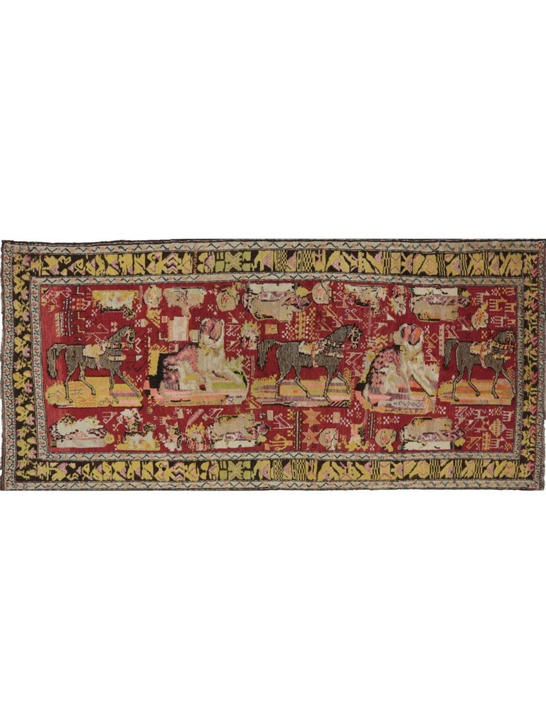 4x9 Antique Russian Area Rug - 110408.