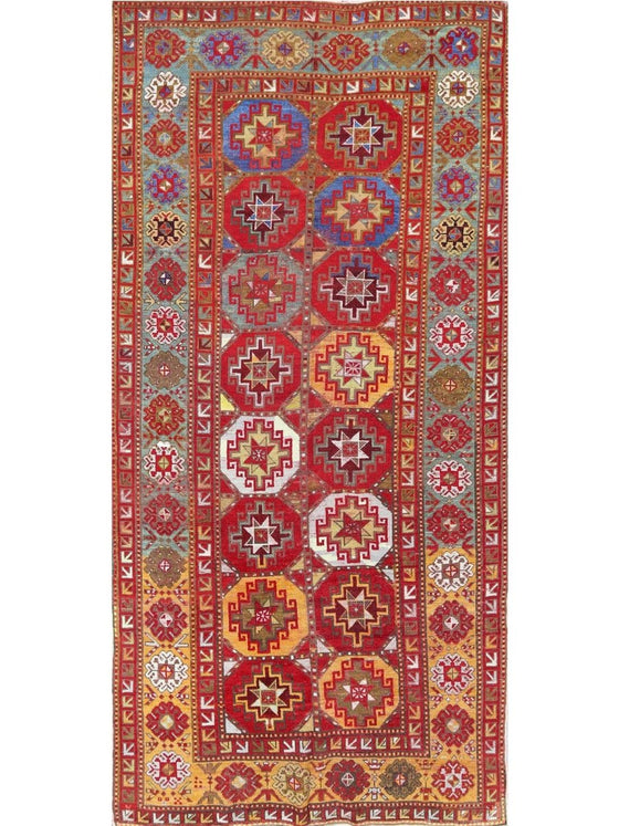 4x9 Antique Russian Kazak Area Rug - 108570.