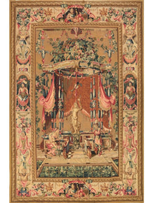  5'10" x 9'5" 17th Century Wall Tapestry Recreation of "The Offerings of Bacchus" (Right Facing) - T10128.