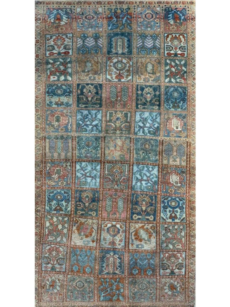 5x10 Antique Persian Bakhtiari Area Rug - 102239.