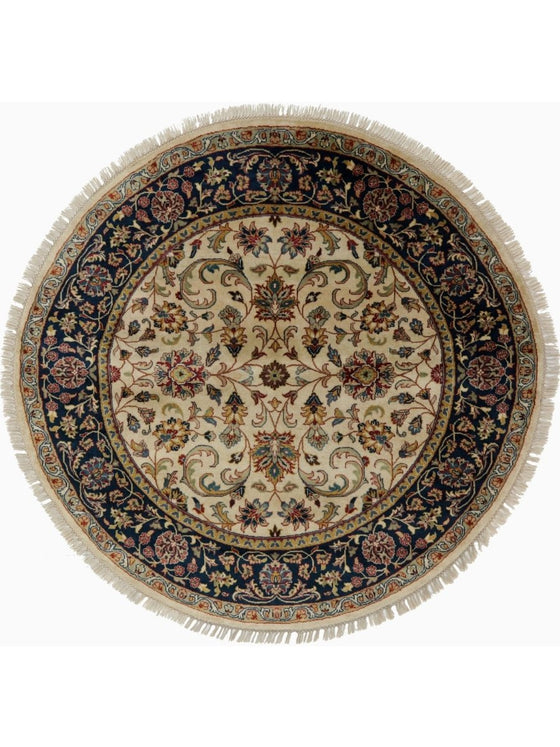 5x5 Round Persian Sarouk Farahan Area Rug - 105795.