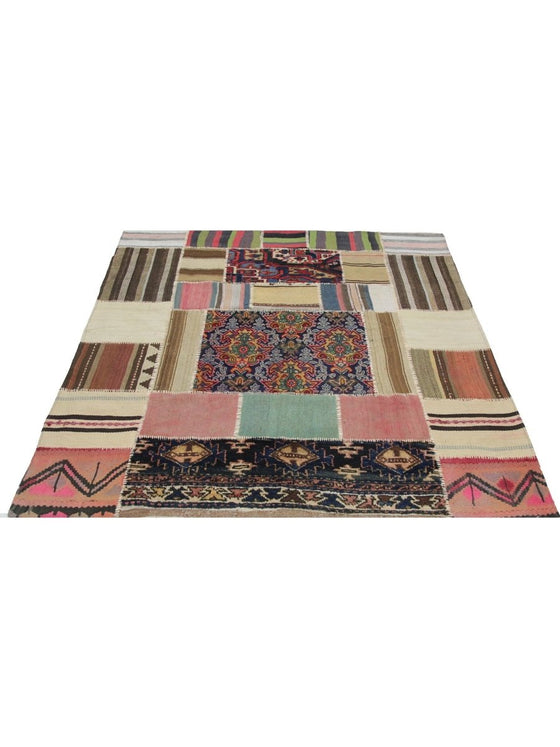 5x6 Patchwork Persian Area Rug - 109091.