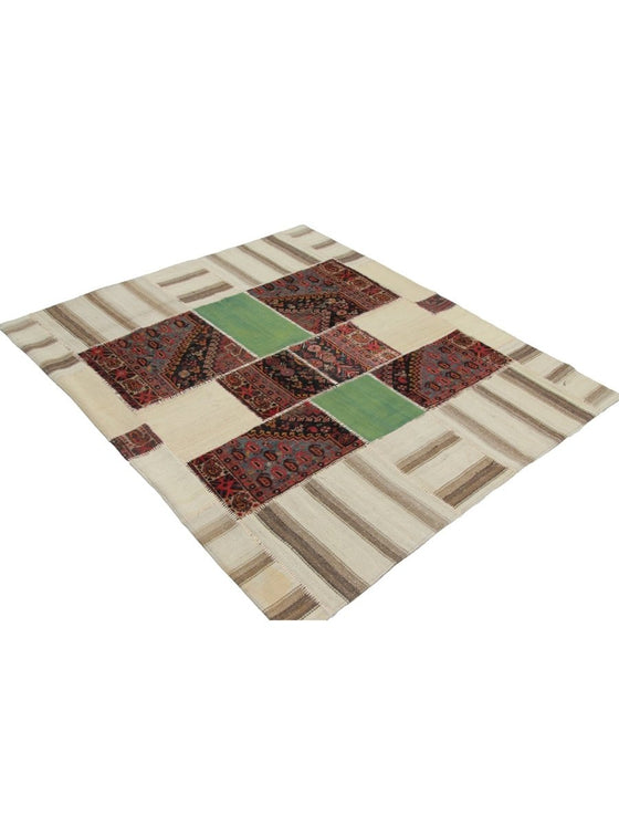 5x6 Patchwork Persian Area Rug - 109132.