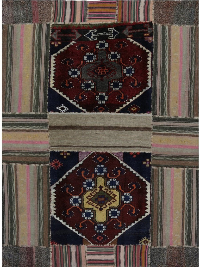5x6 Persian Patchwork Area Rug - 109197.
