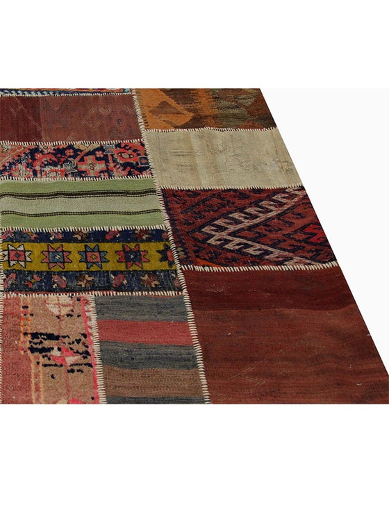 Persian Patchwork Area Rug - 5.2x6.0 - Multi - 109220.