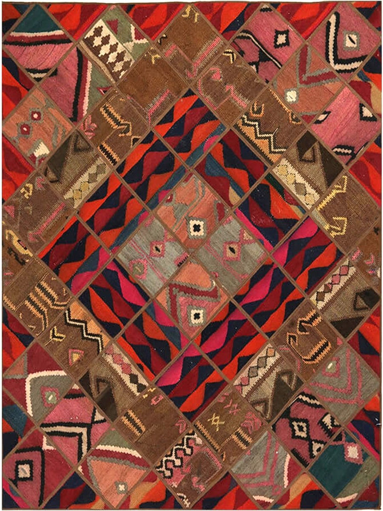 Persian Patchwork Area Rug - 4.8x5.7 - Multi - 109408.