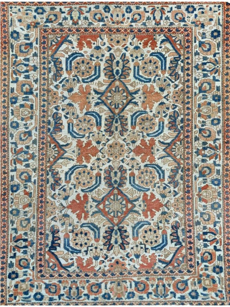 5x7 Antique Persian Bakhtiari Area Rug - 100852.