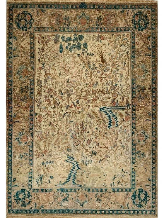 5x7 Old Persian Tabriz Area Rug - 110358.