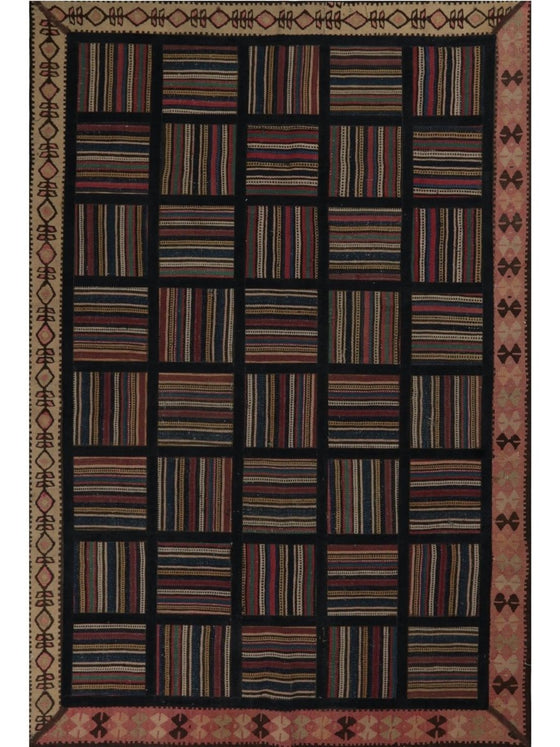 5x7 Patchwork  Persian Area Rug - 110239.