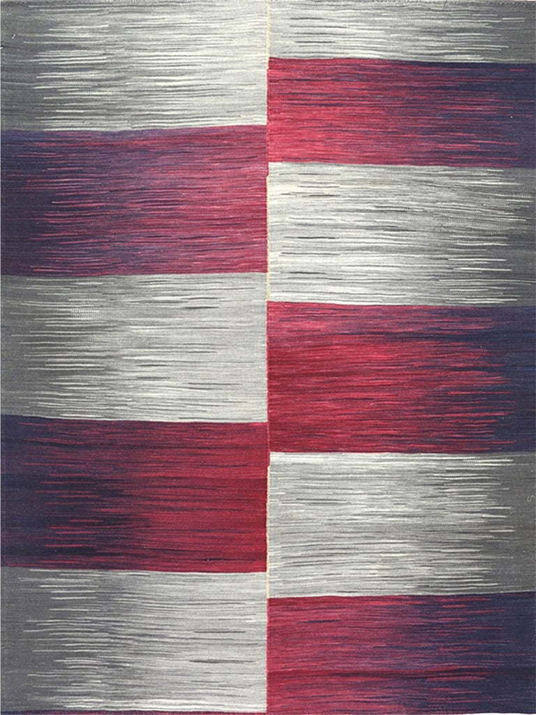 Persian Kilim Area Rug - 5.4x6.6 - Purple/Beige - 109915.