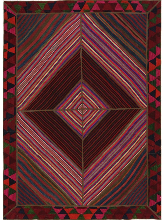 5x8 Patchwork Kilim Area Rug - 109405.