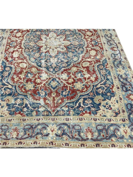 6x10 Antique Persian Tabriz Area Rug - 101096.