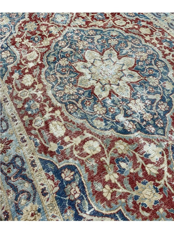 6x10 Antique Persian Tabriz Area Rug - 101096.