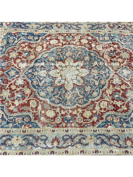 6x10 Antique Persian Tabriz Area Rug - 101096.