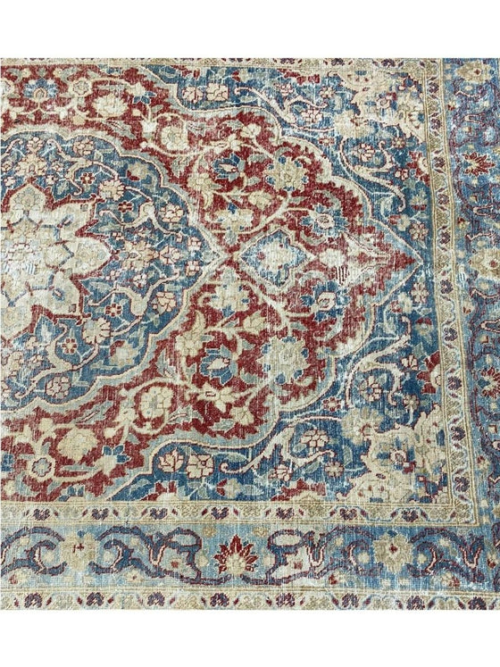 6x10 Antique Persian Tabriz Area Rug - 101096.