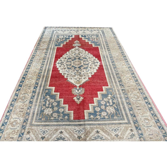 6x10 Antique Turkish Kirshahir Area Rug - 111180.