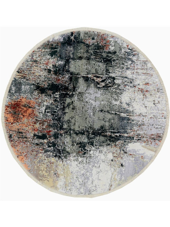 6x6 Round Modern Abstract Area Rug - 500718.