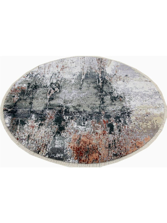 6x6 Round Modern Abstract Area Rug - 500718.