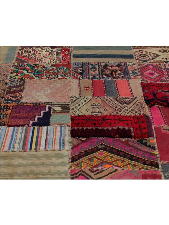 Multi  Persian Patchwork Area Rug - 6.1x7.2 - 109226.