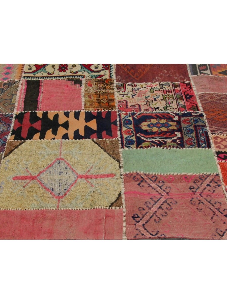 Multi vintage patchwork Persian area rug 5'11