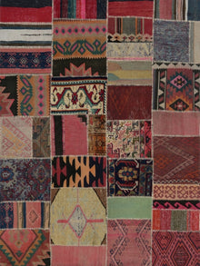  Multi vintage patchwork Persian area rug 5'11" x 7'0"- 109216.