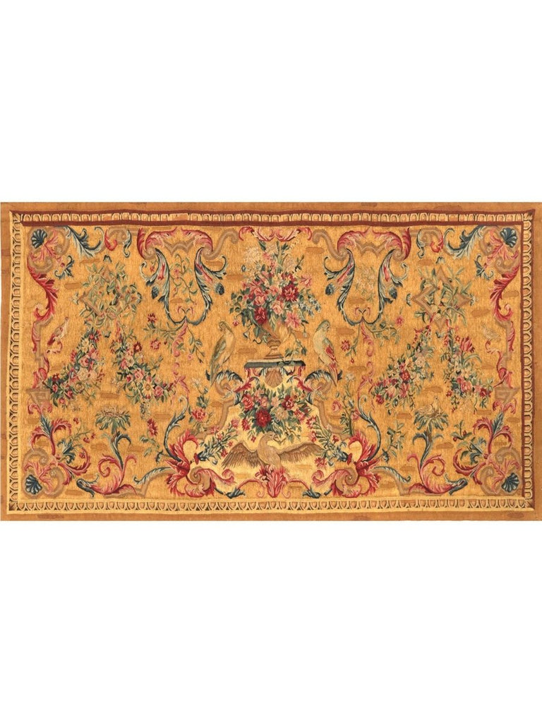7'10" x 4'6" Birds and Garden Horizontal Tapestry - T10293.