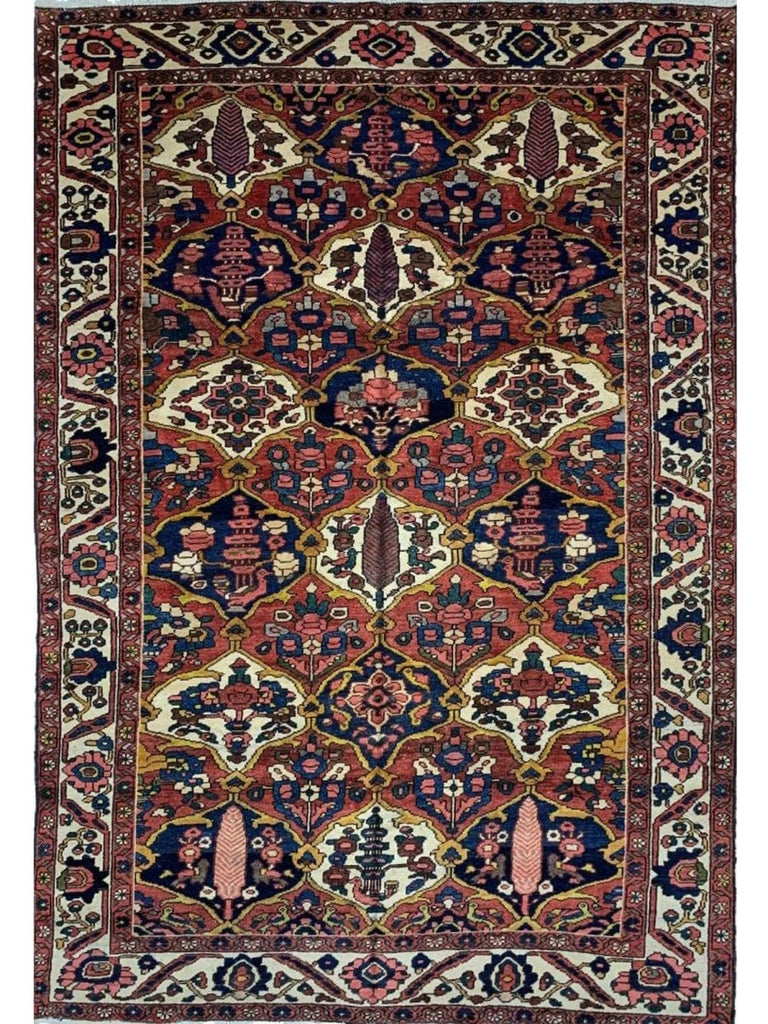 7x10 Antique Persian Bakhtiari Area Rug - 102243.