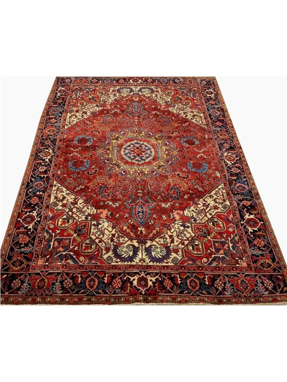 7x10 Old Persian Heriz Area Rug – 110312.