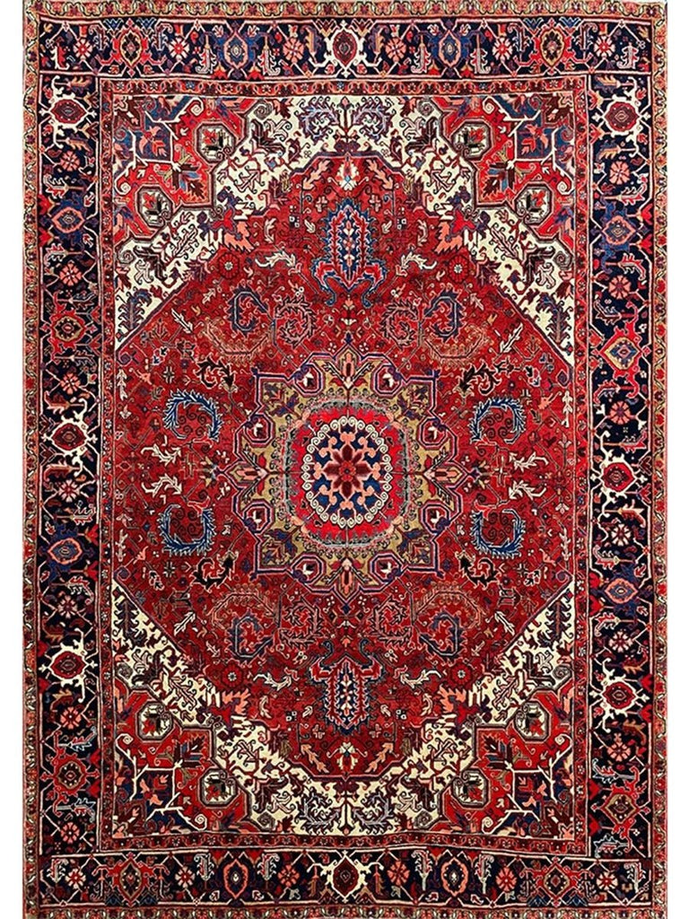 7x10 Old Persian Heriz Area Rug – 110348.