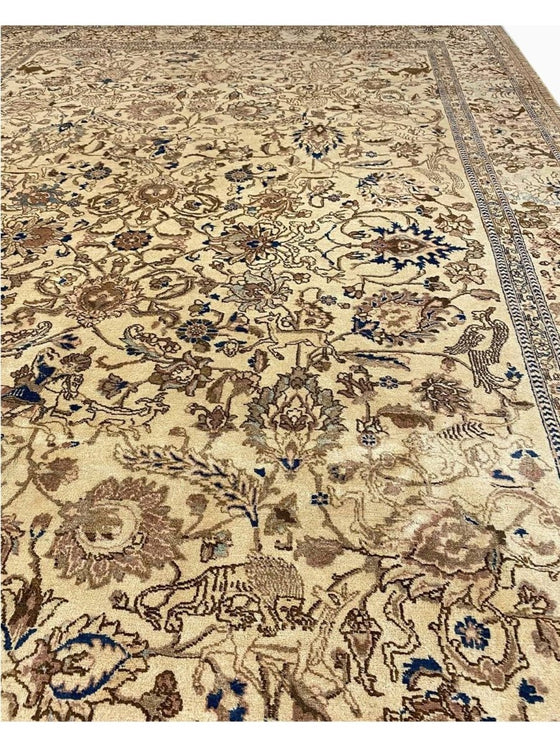 7x10 Old Persian Tabriz Area Rug - 600095.