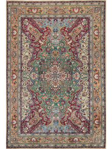  7x10 Old Persian Tabriz Masterpiece Rug -110310.