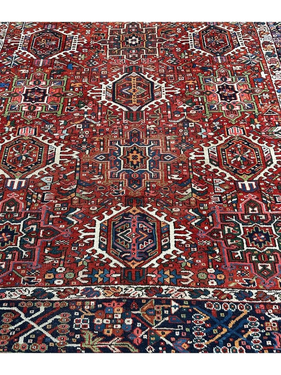 7x11 Old Persian Heriz Area Rug - 102919.